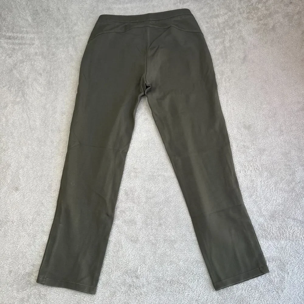 Lululemon On The Move Pants Womens X8 Olive Green Stretch Comfort Straight Leg